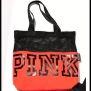 Victoria's Secret Neon Red/Orange Tote Handbag